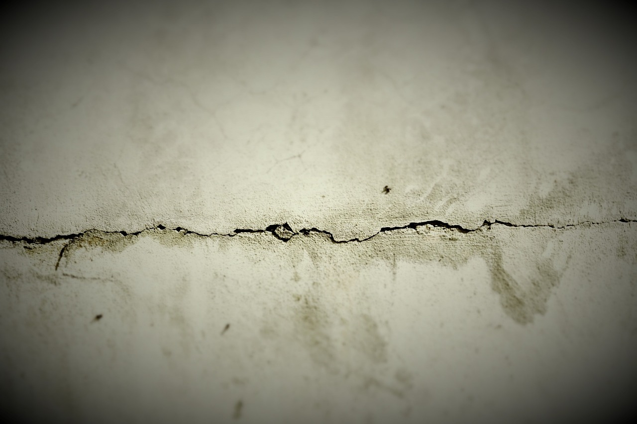 Large crack in cement