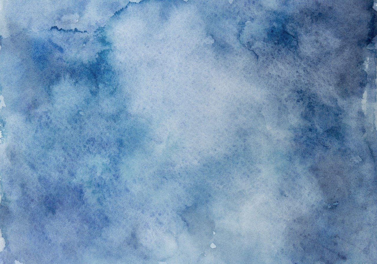 Watercolor cloudy blue skies